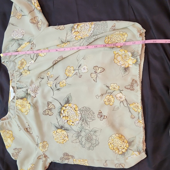 Northern Reflections  green sheer  bubble blouse size small - Picture 6 of 6